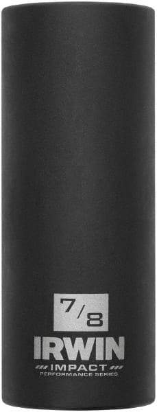 Irwin - 1/2" Drive 7/8" Deep Thin Wall Impact Socket - 6 Points, 3-1/4" OAL - Americas Industrial Supply