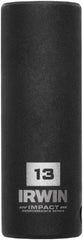 Irwin - 3/8" Drive 13mm Deep Thin Wall Impact Socket - 6 Points, 2-1/2" OAL - Americas Industrial Supply