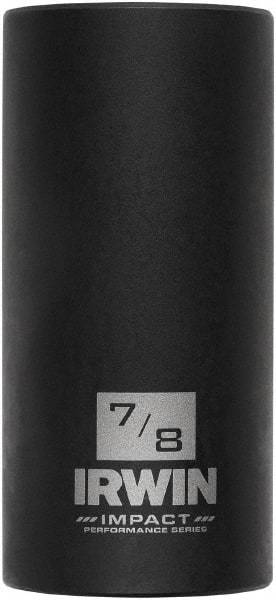 Irwin - 3/8" Drive 7/8" Deep Thin Wall Impact Socket - 6 Points, 2-1/2" OAL - Americas Industrial Supply