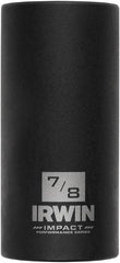 Irwin - 3/8" Drive 7/8" Deep Thin Wall Impact Socket - 6 Points, 2-1/2" OAL - Americas Industrial Supply