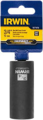Irwin - 3/8" Drive 3/4" Deep Thin Wall Impact Socket - 6 Points, 2-1/2" OAL - Americas Industrial Supply