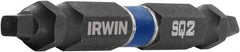 Irwin - #2 x #2" Square Size D/E Square Recess Screwdriver Bit - 1/4" Hex Drive, 2-3/8" OAL - Americas Industrial Supply