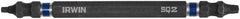 Irwin - #1 x #2" Square Size D/E Square Recess Screwdriver Bit - 1/4" Hex Drive, 4" OAL - Americas Industrial Supply