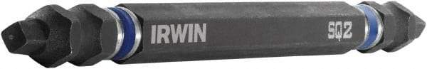 Irwin - #2 x #2" Square Size D/E Square Recess Screwdriver Bit - 1/4" Hex Drive, 4" OAL - Americas Industrial Supply