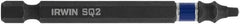 Irwin - #2" Square Size Square Recess Bit - 1/4" Hex Drive, 3" OAL - Americas Industrial Supply