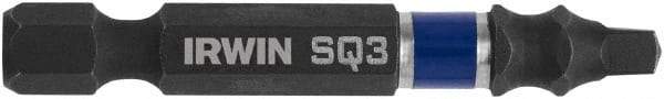 Irwin - #3" Square Size Square Recess Bit - 1/4" Hex Drive, 2" OAL - Americas Industrial Supply