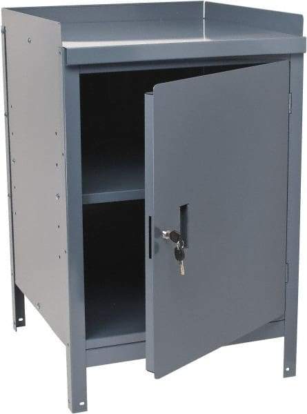 Value Collection - 1 Shelf Combination Storage Cabinet & Work Table - Gray, 24" Wide x 34" High - Americas Industrial Supply