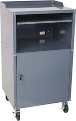 Value Collection - 200 Lb Capacity, 1 Drawer Mobile Computer Stand - 27" Wide x 24" Deep x 49-1/4" High, Steel, Gray - Americas Industrial Supply