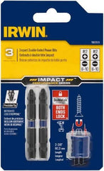 Irwin - 3 Piece, Phillips, Slotted Handle, Double End Bit Set - No. 2 Phillips - Americas Industrial Supply