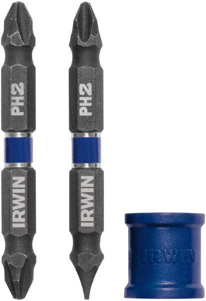 Irwin - 3 Piece, Phillips, Slotted Handle, Double End Bit Set - No. 2 Phillips - Americas Industrial Supply