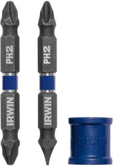 Irwin - 3 Piece, Phillips, Slotted Handle, Double End Bit Set - No. 2 Phillips - Americas Industrial Supply