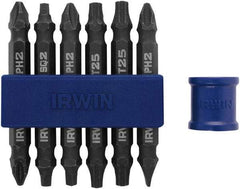 Irwin - 7 Piece, Slotted, Phillips, Torx, Square Handle, Double End Bit Set - #2 - Americas Industrial Supply