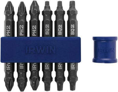 Irwin - 7 Piece, Phillips, Square Handle, Double End Bit Set - No. 2 Phillips - Americas Industrial Supply