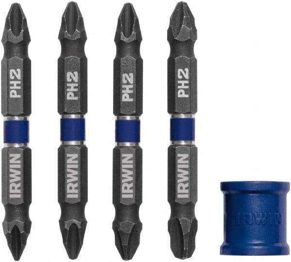 Irwin - 5 Piece, Phillips Handle, Double End Bit Set - No. 1 to No. 3 Phillips - Americas Industrial Supply