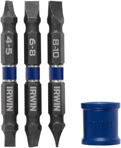 Irwin - 4 Piece, Slotted Handle, Double End Bit Set - Americas Industrial Supply