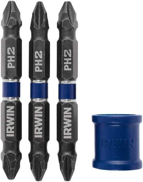 Irwin - 4 Piece, Phillips Handle, Double End Bit Set - No. 2 to No. 3 Phillips - Americas Industrial Supply