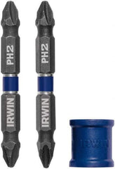 Irwin - 3 Piece, Phillips Handle, Double End Bit Set - No. 2 Phillips - Americas Industrial Supply