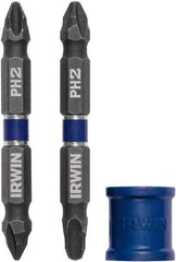 Irwin - 3 Piece, Phillips Handle, Double End Bit Set - No. 1 to No. 3 Phillips - Americas Industrial Supply