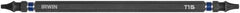 Irwin - T10 x T15 D/E Torx Screwdriver Bit - 1/4" Hex Drive, 6" OAL - Americas Industrial Supply