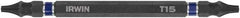 Irwin - T10 x T15 D/E Torx Screwdriver Bit - 1/4" Hex Drive, 4" OAL - Americas Industrial Supply