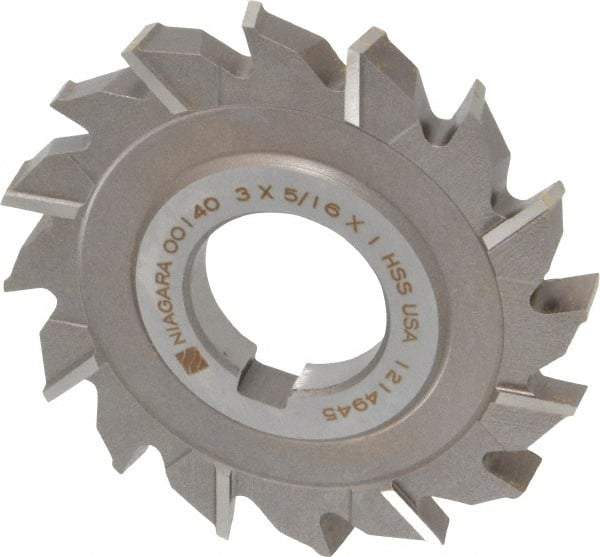 Keo - 3" Diam x 5/16" Width of Cut, 16 Teeth, High Speed Steel Side Milling Cutter - Staggered Teeth, Uncoated - Americas Industrial Supply