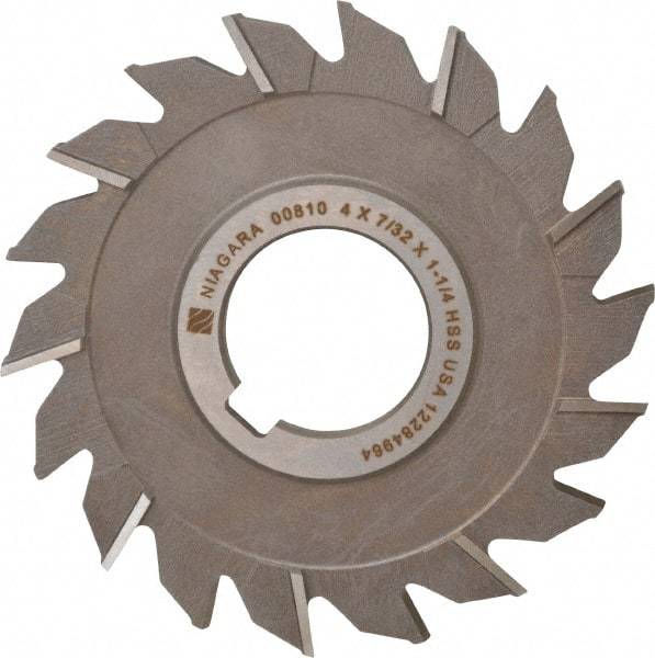 Keo - 4" Diam x 7/32" Width of Cut, 18 Teeth, High Speed Steel Side Milling Cutter - Staggered Teeth, Uncoated - Americas Industrial Supply