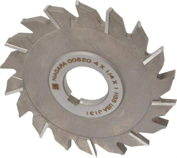 Keo - 4" Diam x 1/4" Width of Cut, 18 Teeth, High Speed Steel Side Milling Cutter - Staggered Teeth, Uncoated - Americas Industrial Supply