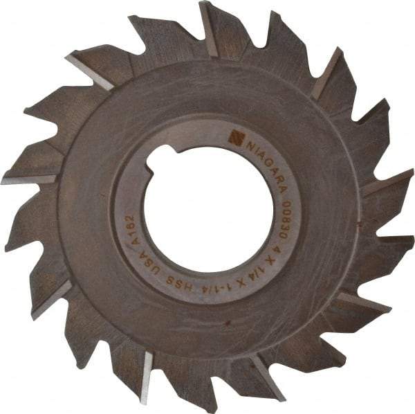 Keo - 4" Diam x 1/4" Width of Cut, 18 Teeth, High Speed Steel Side Milling Cutter - Staggered Teeth, Uncoated - Americas Industrial Supply