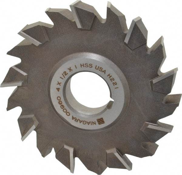 Keo - 4" Diam x 1/2" Width of Cut, 18 Teeth, High Speed Steel Side Milling Cutter - Staggered Teeth, Uncoated - Americas Industrial Supply