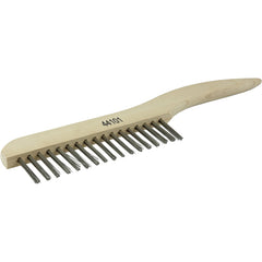 Hand Wire Scratch Brush, .012 Stainless Fill, Shoe Handle, 1 × 17 Rows - Americas Industrial Supply