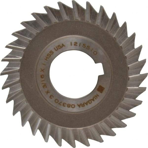 Keo - 3" Blade Diam x 3/16" Blade Thickness, 1" Hole, 32 Teeth, High Speed Steel Side Chip Saw - Straight Tooth, Arbor Connection, Right Hand Cut, Uncoated, with Keyway - Americas Industrial Supply