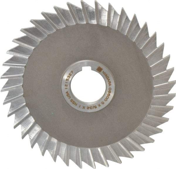 Keo - 5" Blade Diam x 5/32" Blade Thickness, 1" Hole, 40 Teeth, High Speed Steel Side Chip Saw - Straight Tooth, Arbor Connection, Right Hand Cut, Uncoated, with Keyway - Americas Industrial Supply