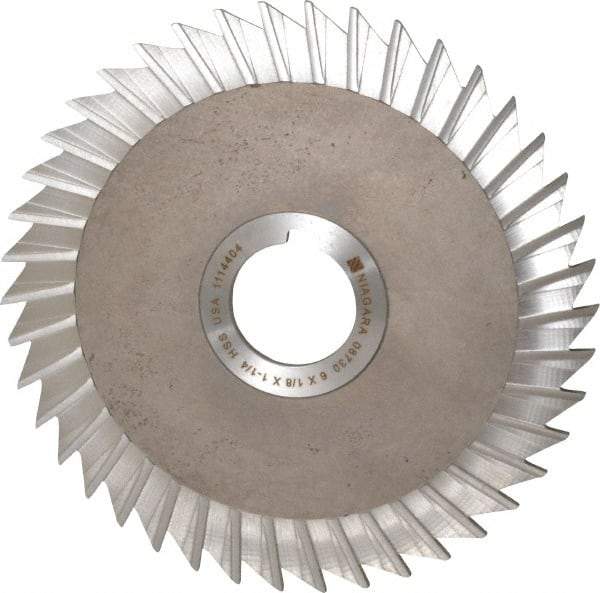 Keo - 6" Blade Diam x 1/8" Blade Thickness, 1-1/4" Hole, 42 Teeth, High Speed Steel Side Chip Saw - Straight Tooth, Arbor Connection, Right Hand Cut, Uncoated, with Keyway - Americas Industrial Supply