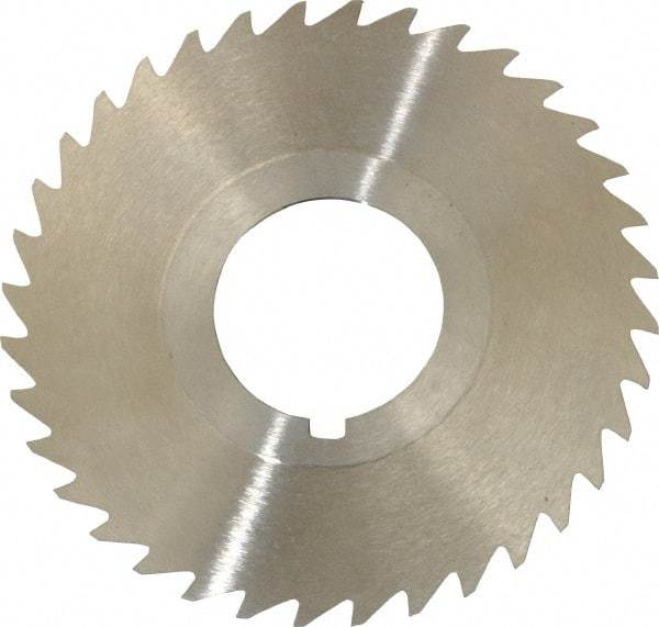 Keo - 2-1/2" Diam x 1/32" Blade Thickness x 7/8" Arbor Hole Diam, 36 Tooth Slitting and Slotting Saw - Arbor Connection, Right Hand, Uncoated, High Speed Steel, 10° Rake, Concave Ground - Americas Industrial Supply