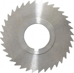 Keo - 2-1/2" Diam x 3/64" Blade Thickness x 7/8" Arbor Hole Diam, 36 Tooth Slitting and Slotting Saw - Arbor Connection, Right Hand, Uncoated, High Speed Steel, 10° Rake, Concave Ground - Americas Industrial Supply