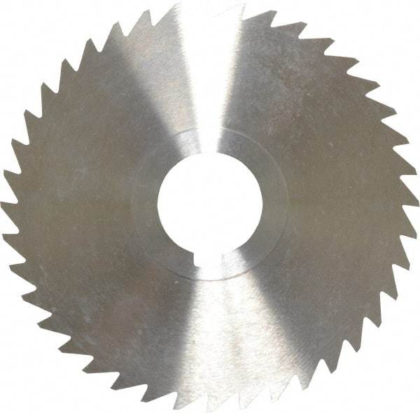 Keo - 4" Diam x 1/32" Blade Thickness x 1" Arbor Hole Diam, 40 Tooth Slitting and Slotting Saw - Arbor Connection, Right Hand, Uncoated, High Speed Steel, 10° Rake, Concave Ground - Americas Industrial Supply