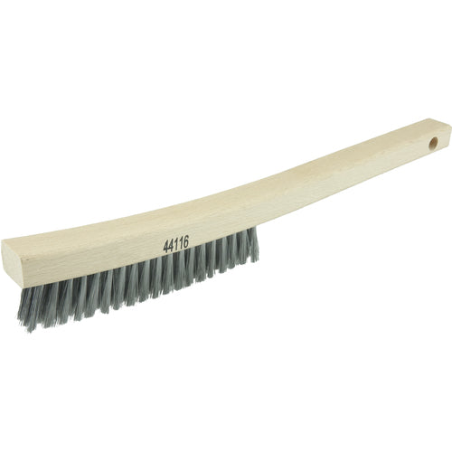 Plater's Brush, Steel Fill, 3 × 19 Rows, Curved Handle - Americas Industrial Supply