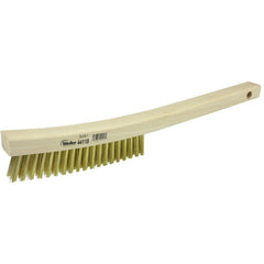 Plater's Brush, Brass Fill, 3 × 19 Rows, Curved Handle - Americas Industrial Supply