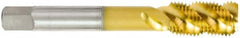 OSG - 5/8-18 UNF 4 Flute 3B Bottoming Spiral Flute Tap - High Speed Steel, TiN Finish, 3-13/16" OAL, Right Hand Flute, Right Hand Thread, H3, Series 107 - Americas Industrial Supply