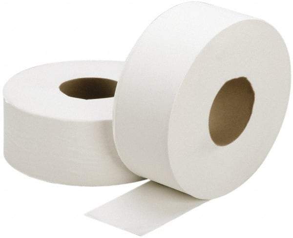 Ability One - 2,000' Roll Length x 3.7" Sheet Width, Jumbo Roll Toilet Tissue - Single Ply, White, Recycled Fiber - Americas Industrial Supply