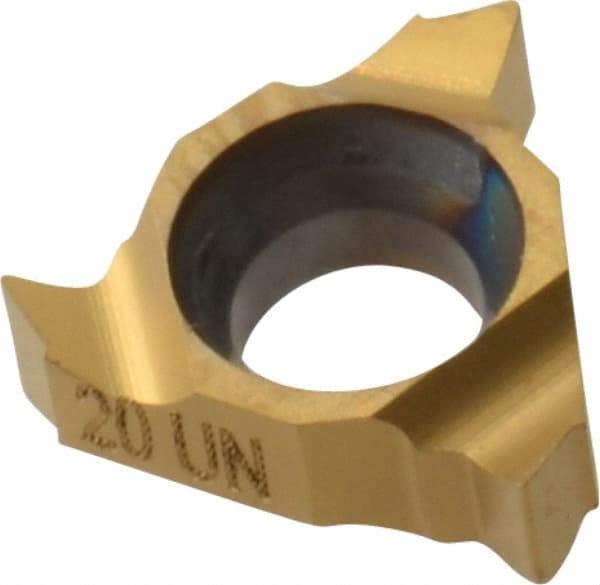 Carmex - 06IL Internal Left Hand 20 UN Laydown Threading Insert - Grade BXC, TiN Coated Carbide - Americas Industrial Supply