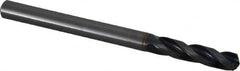 OSG - 15/64" 140° Spiral Flute Solid Carbide Screw Machine Drill Bit - WD1 Finish, Right Hand Cut, 30mm Flute Length, 82mm OAL, Split Point, Straight Shank, Through Coolant - Americas Industrial Supply