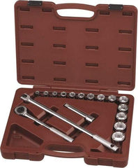 Paramount - 17 Piece 1/2" Drive Chrome Finish Socket Set - 6 Points, 3/8" to 1-1/4" Range, Inch Measurement Standard - Americas Industrial Supply