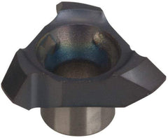 Carmex - C18 C90 Grade MT7, 0.7" Cutting Width Carbide Chamfering & Grooving Insert - 0.043" Max Depth of Cut, Right Hand, 0.004" Corner Radius, TiAlN Finish - Americas Industrial Supply