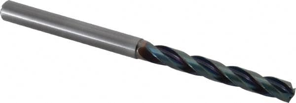 OSG - 7.5mm 140° Solid Carbide Jobber Drill - WD1 Finish, Spiral Flute, Straight Shank, 118mm OAL, Split Point - Americas Industrial Supply