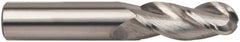Accupro - 5/8" Diam, 1-5/8" LOC, 3 Flute Solid Carbide Ball End Mill - Uncoated, Single End, 3-1/2" OAL, 5/8" Shank Diam, Spiral Flute - Americas Industrial Supply