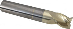 Accupro - 5/8", 3/4" LOC, 5/8" Shank Diam, 3-1/2" OAL, 3 Flute, Solid Carbide Square End Mill - Single End, ZrN Finish, Spiral Flute, 37° Helix, Centercutting, Right Hand Cut, Right Hand Flute - Americas Industrial Supply