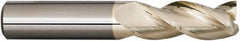 Accupro - 3/4", 1" LOC, 3/4" Shank Diam, 4" OAL, 3 Flute, Solid Carbide Square End Mill - Single End, ZrN Finish, Spiral Flute, 37° Helix, Centercutting, Right Hand Cut, Right Hand Flute - Americas Industrial Supply