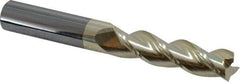 Accupro - 1/2", 2" LOC, 1/2" Shank Diam, 4" OAL, 3 Flute, Solid Carbide Square End Mill - Single End, ZrN Finish, Spiral Flute, 37° Helix, Centercutting, Right Hand Cut, Right Hand Flute - Americas Industrial Supply