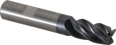 Kennametal - 4 Flute Solid Carbide Roughing & Finishing Corner Chamfer End Mill - AlTiN Finish, Weldon Shank, 38° Helix, Centercutting - Americas Industrial Supply